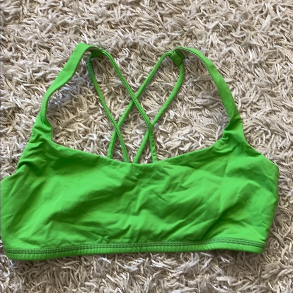 Strappy green lululemon sport bra